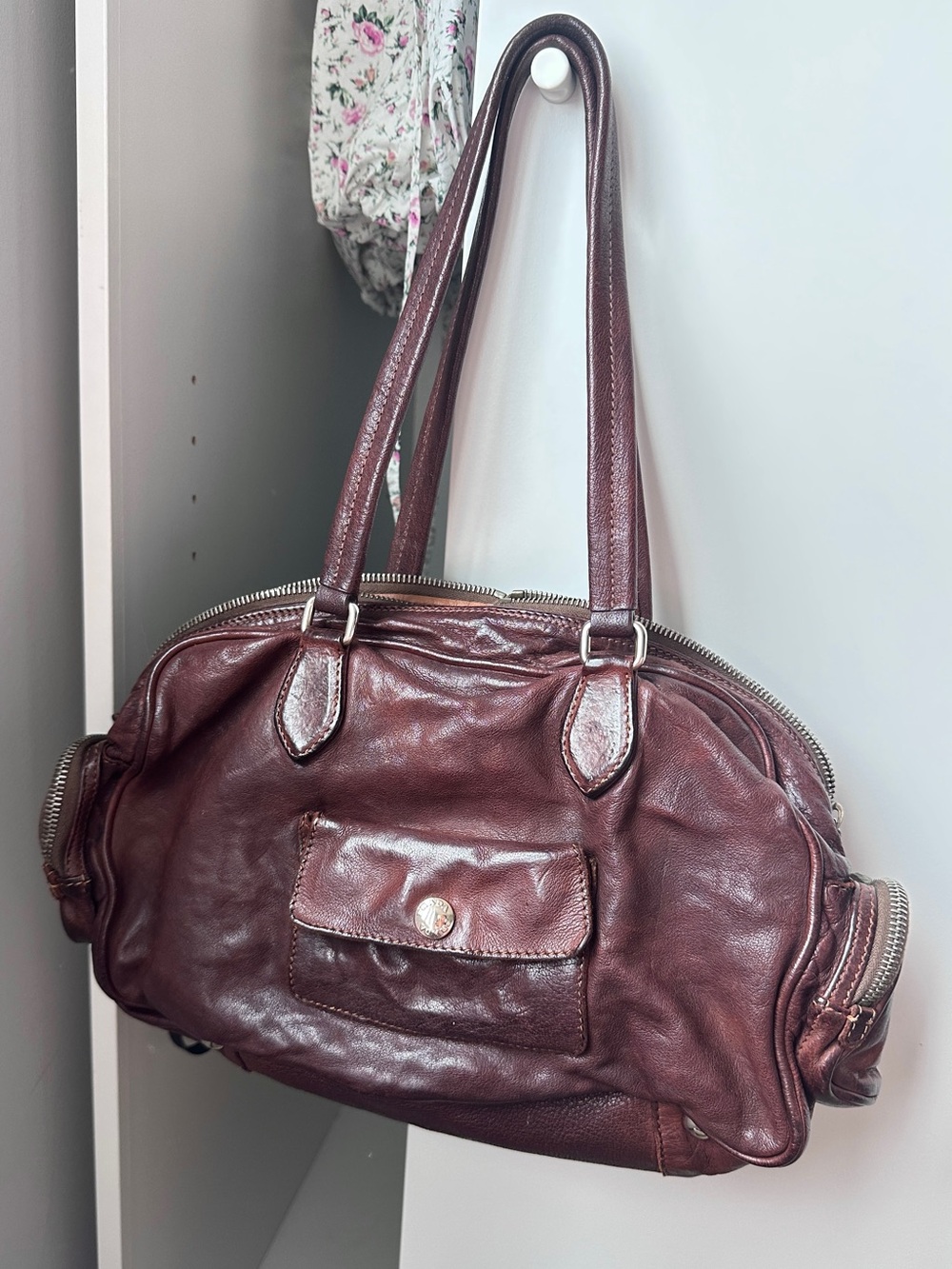 Prada Vintage Washed Leather Top-handle Bag - Picture 2 of 8